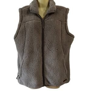 Free Country Size L Gray Fleece Zip Front Vest Outdoor Winter Gorpcore
